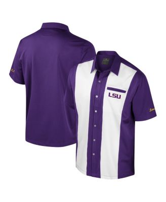 Colosseum - Men's Purple LSU Tigers Strike Bowling Button-Up Shirt