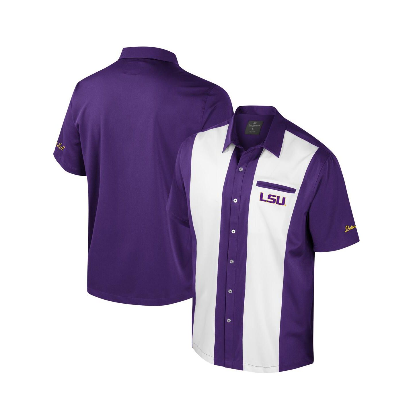 Мужская рубашка Colosseum Purple LSU Tigers Strike Bowling Button-Up — фото 1