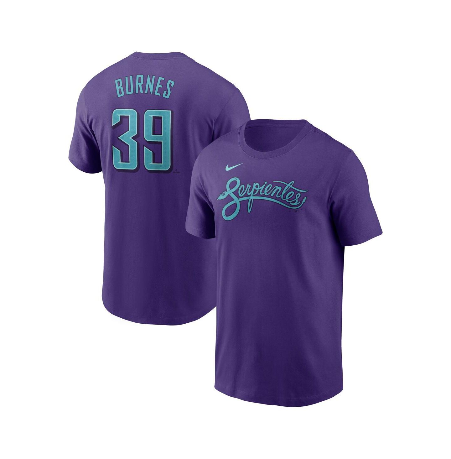 Мужская футболка Nike Corbin Burnes Purple Arizona Diamondbacks 2025 City Connect Fuse Name & Number — фото 1