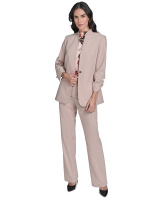 Petite 3/4-Sleeve One-Button Blazer