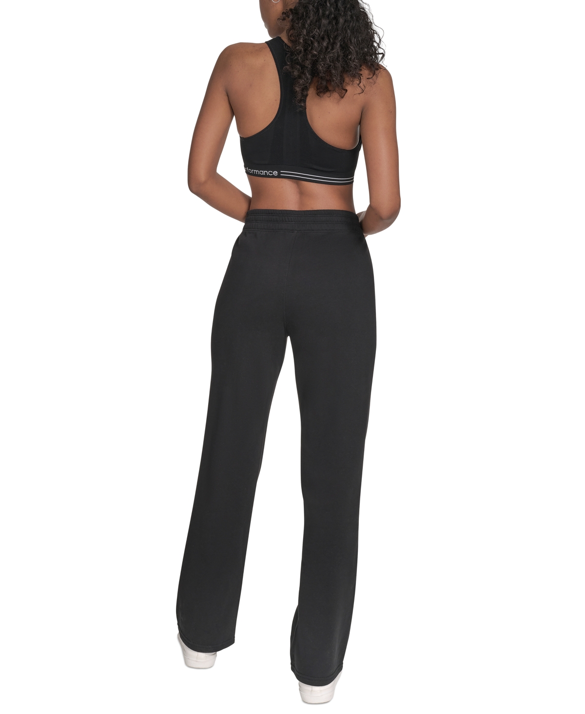 Calvin Klein Performance Women's High-waist Straight-leg Sweatpants In Black