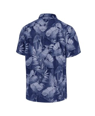 Men's Navy Michigan Wolverines Big Tall Coast Nuevo Fronds IslandZone Button-Up Shirt