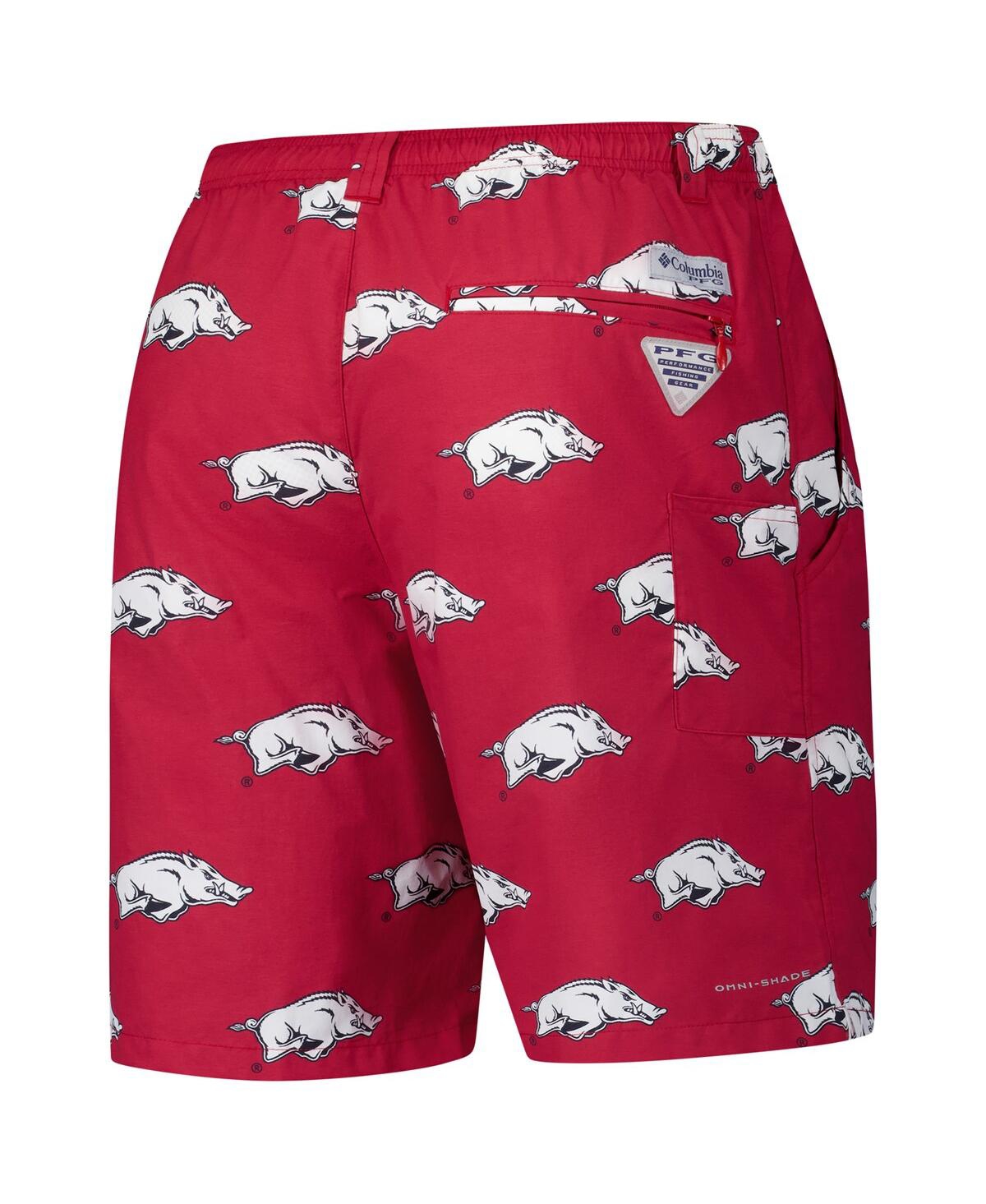 Columbia Cardinal Arkansas Razorbacks Pfg Backcast™ Iii Omni-shade™ Shorts In Purple