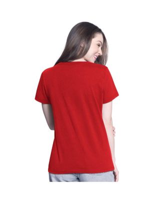 Women's&nbsp;Red NASCAR Batter Up V-Neck T-Shirt