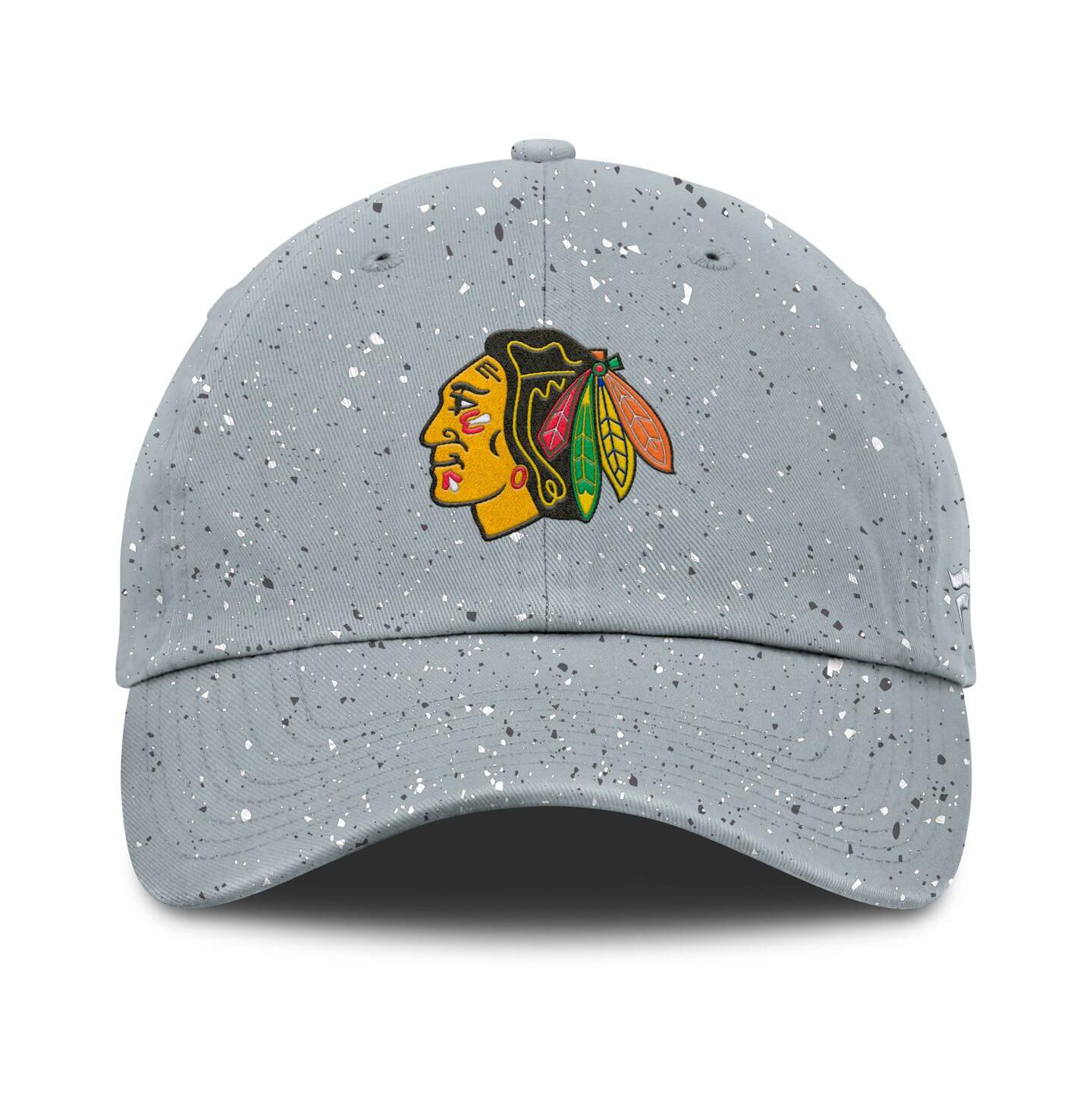 Женская кепка Fanatics Gray Chicago Blackhawks Heritage Snow Day Speckle Adjustable Hat — фото 2