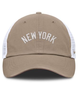 Men's and Women's Khaki/White New York Yankees Club Trucker Adjustable Hat
