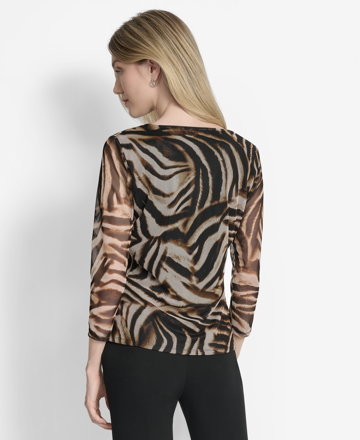 Dkny Surplice Mesh Top