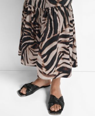 Women's Printed V-Neck Short-Sleeve Maxi Dress