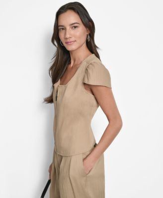 Women's Weathered Twill Square-Neck Top