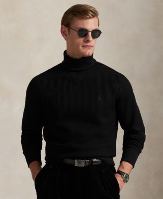 Men's Waffle-Knit Fleece Turtleneck