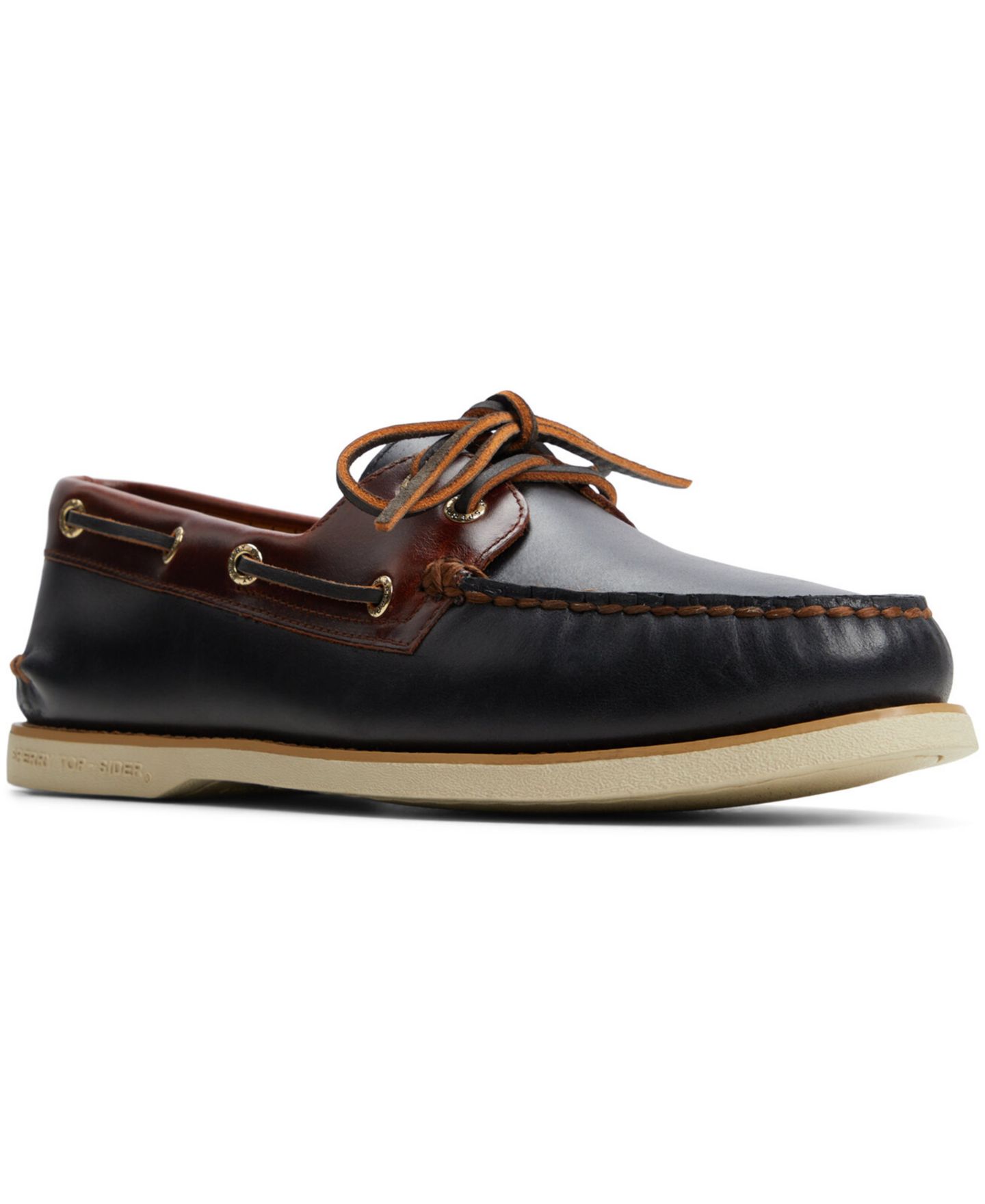 Мужские туфли Sperry Gold Cup Authentic Original 2-Eye Boat, цвет: Чёрный / Коричневый — фото 1