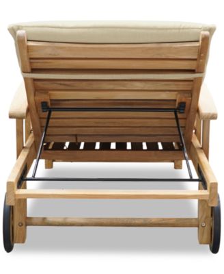 Bristol Teak Outdoor Chaise Lounge, Created for Macy's