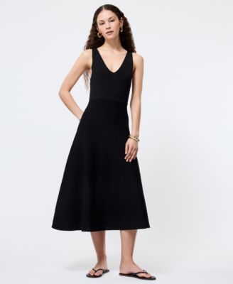 Women's V-Neck Fit & Flare Midi Dress 