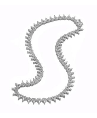 Sterling Silver with White Gold Plated Clear Marquise and Round Cubic Zirconia Cluster Tennis Necklace