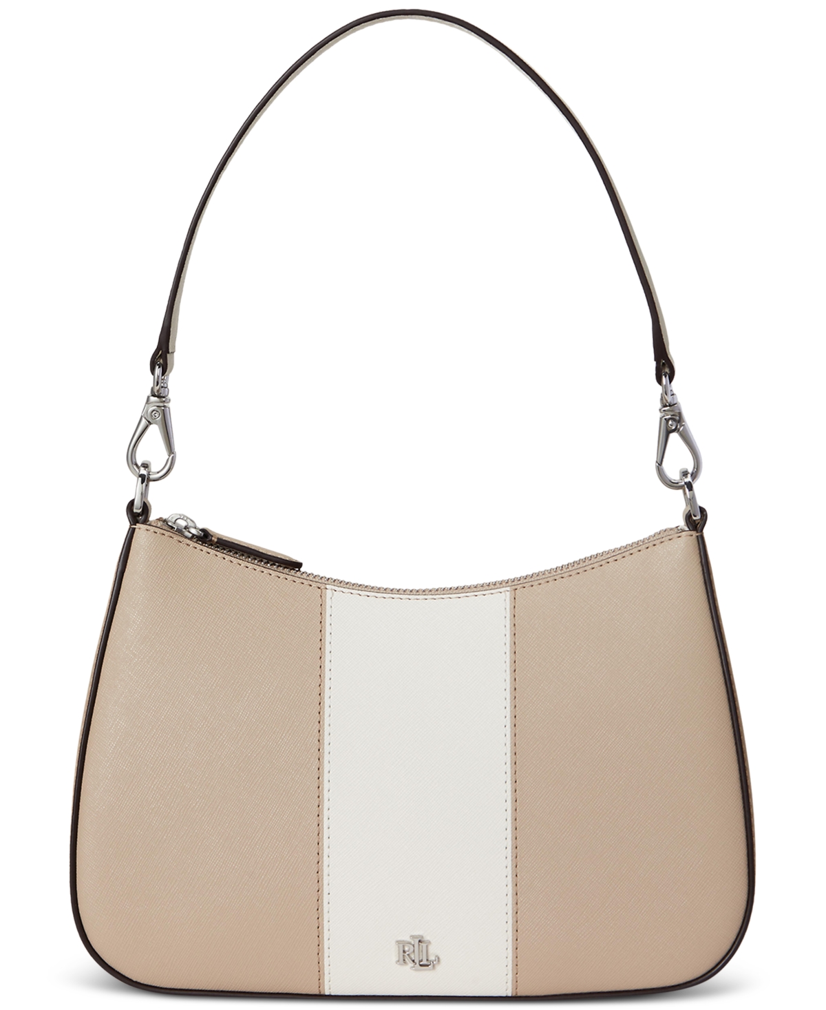 Ralph Lauren Two-tone Leather Small Danni Shoulder Bag