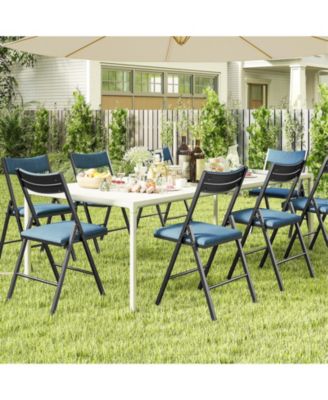 4-Pack Padded Folding Chair Set with Cushioned Seat & Backrest for Home, Office, Dining, or Events