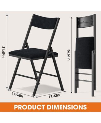 4-Pack Padded Folding Chair Set with Cushioned Seat & Backrest for Home, Office, Dining, or Events