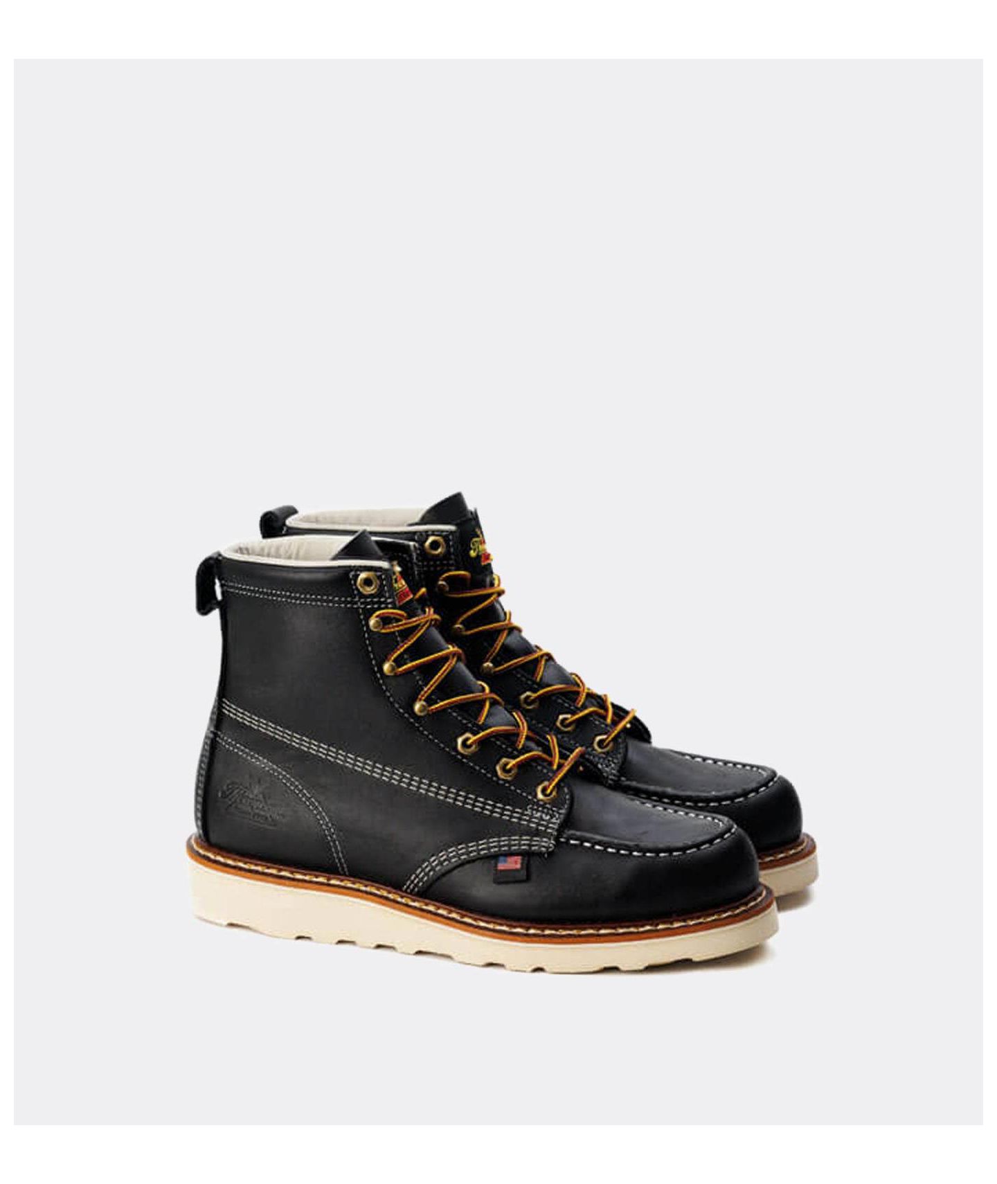 Мужские ботинки Thorogood American Heritage 6" Black Moc Toe Work Boots for Men, цвет: Чёрный — фото 4