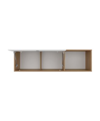 Somerset Wall Cabinet, 1 Door, 3 Shelves, Natural Oak / White