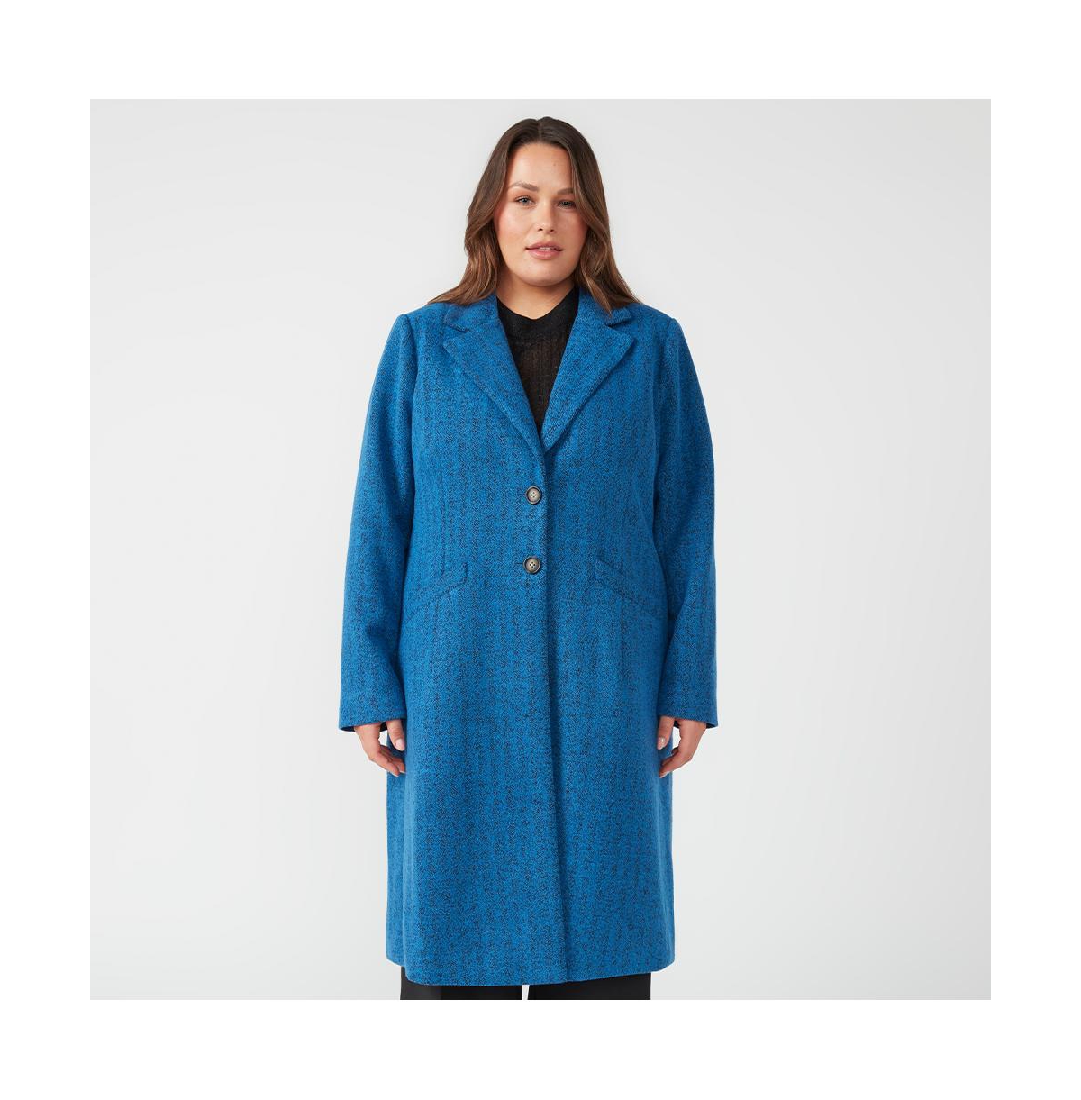 Maris Blue Long Below Knee Coat - Victoria blue
