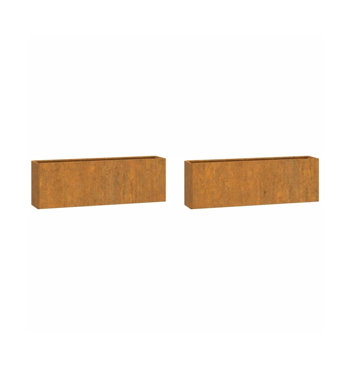 Wall Planters 2 pcs Rusty Corten Steel 20.9&#x22;x3.9&#x22;x6.7&#x22; - Brown