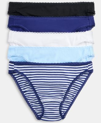 Women's 5-Pc. Cotton Ribbed Bikini Underwear, Macy's Exclusive