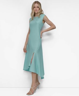 Women's Sleeveless Side-Slit Asymmetric-Hem Dress