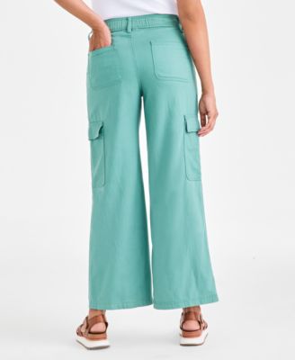 Women's Mid Rise Wide-Leg Cargo Pants, Macy's Exclusive