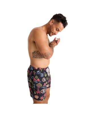 Men's 5.5" Black San Francisco 49ers The Neon Lined Classic Swim Trunks