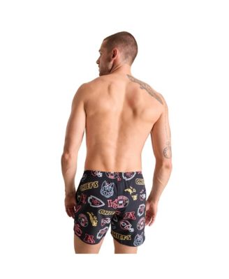 Men's 5.5" Black Kansas City Chiefs The Neon Lined Classic Swim Trunks