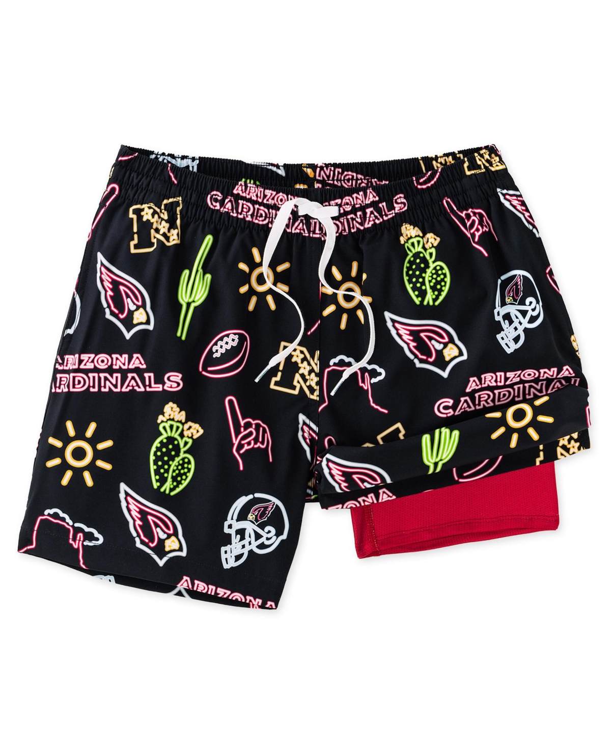Men's 5.5" Black Arizona Cardinals The Neon Lined Classic Swim Trunks - Black