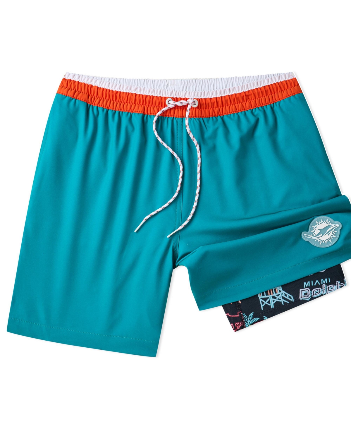 Men's 5.5" Aqua Miami Dolphins Lined Classic Swim Trunks - Aqua
