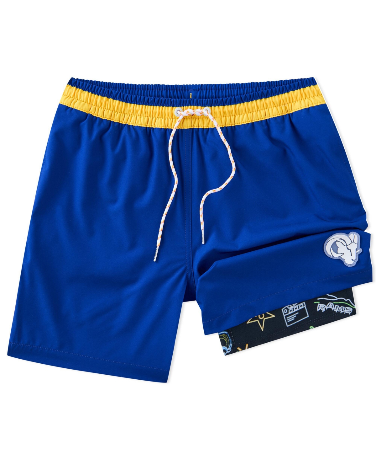 Men's 5.5" Blue Los Angeles Rams Lined Classic Swim Trunks - Blue