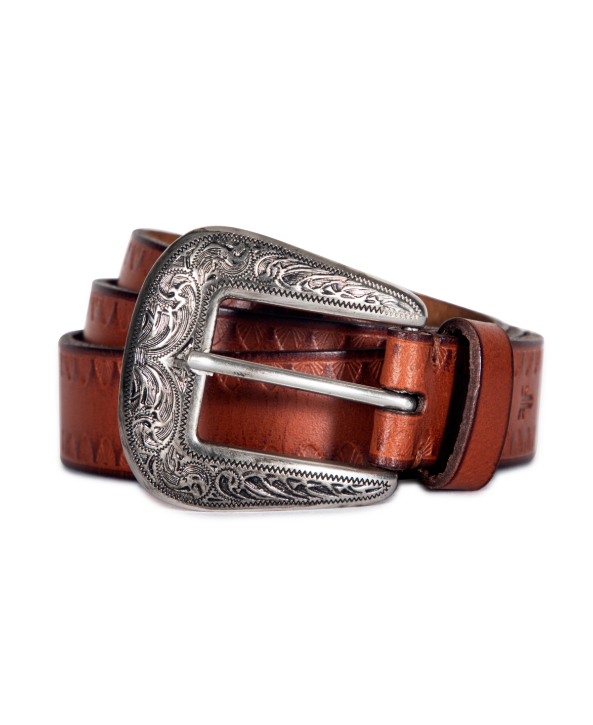 Women's Novelty Buckle Tooling Belt - Tan