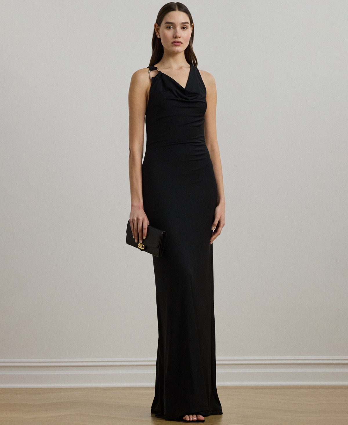 Ralph Lauren Women's Ring-trim Jersey Cowlneck Gown