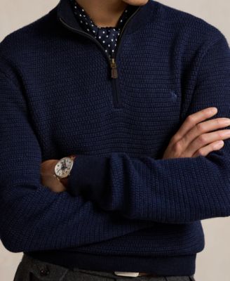 Men's Washable Wool Quarter-Zip Sweater