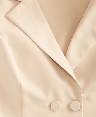 Juniors' Drop-Waist Sleeveless Blazer Mini Dress