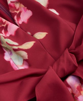 Women's Floral-Print Tie-Front Sheath Dress