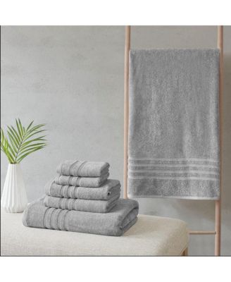 67% Cotton 33% Polyester Sustainable Blend 6PC Bath Towel Set , Absorbent, Bathroom Spa Towel, Casual