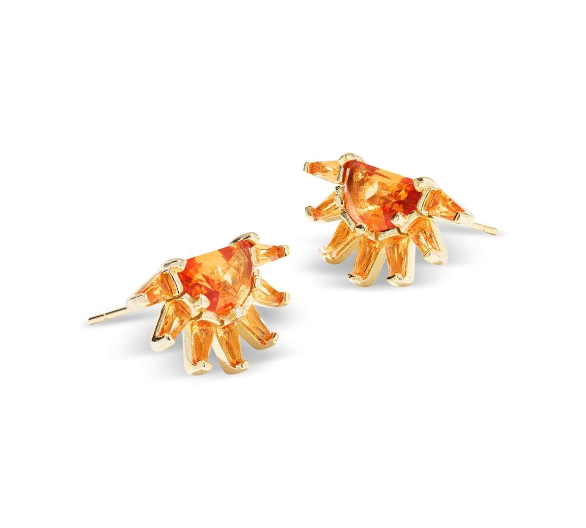 Gold-Tone Samantha Sun Stud Earrings - Yellow Opalescent Resin