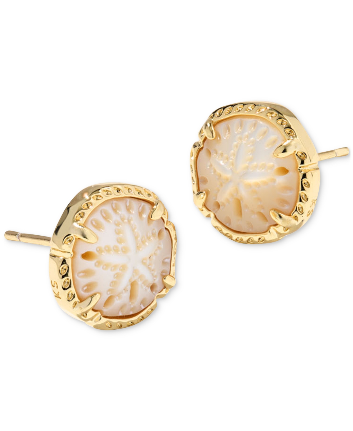 Sand Dollar Mother-of-Pearl Stud Earrings - Natural Mother Of Pearl/Silver