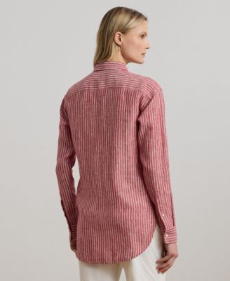 Petite Relaxed-Fit Striped Linen Shirt