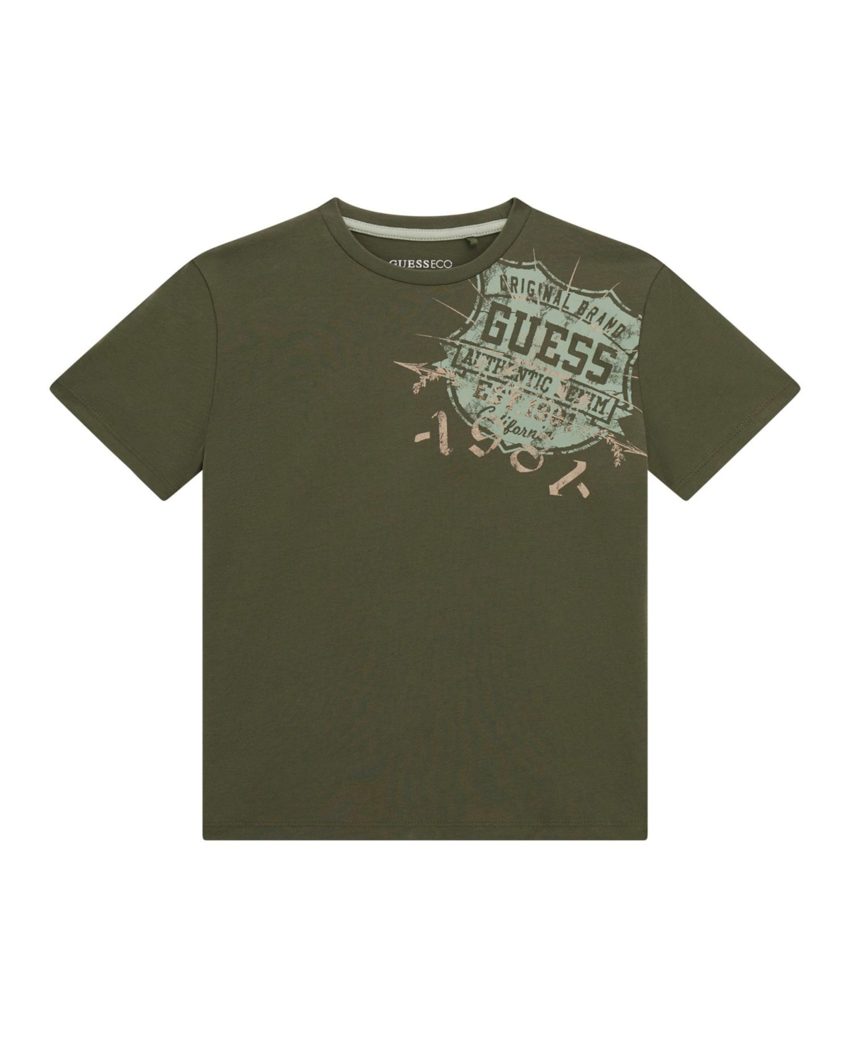 Guess Kids' Big Boys Short Sleeve T-shirt In Green