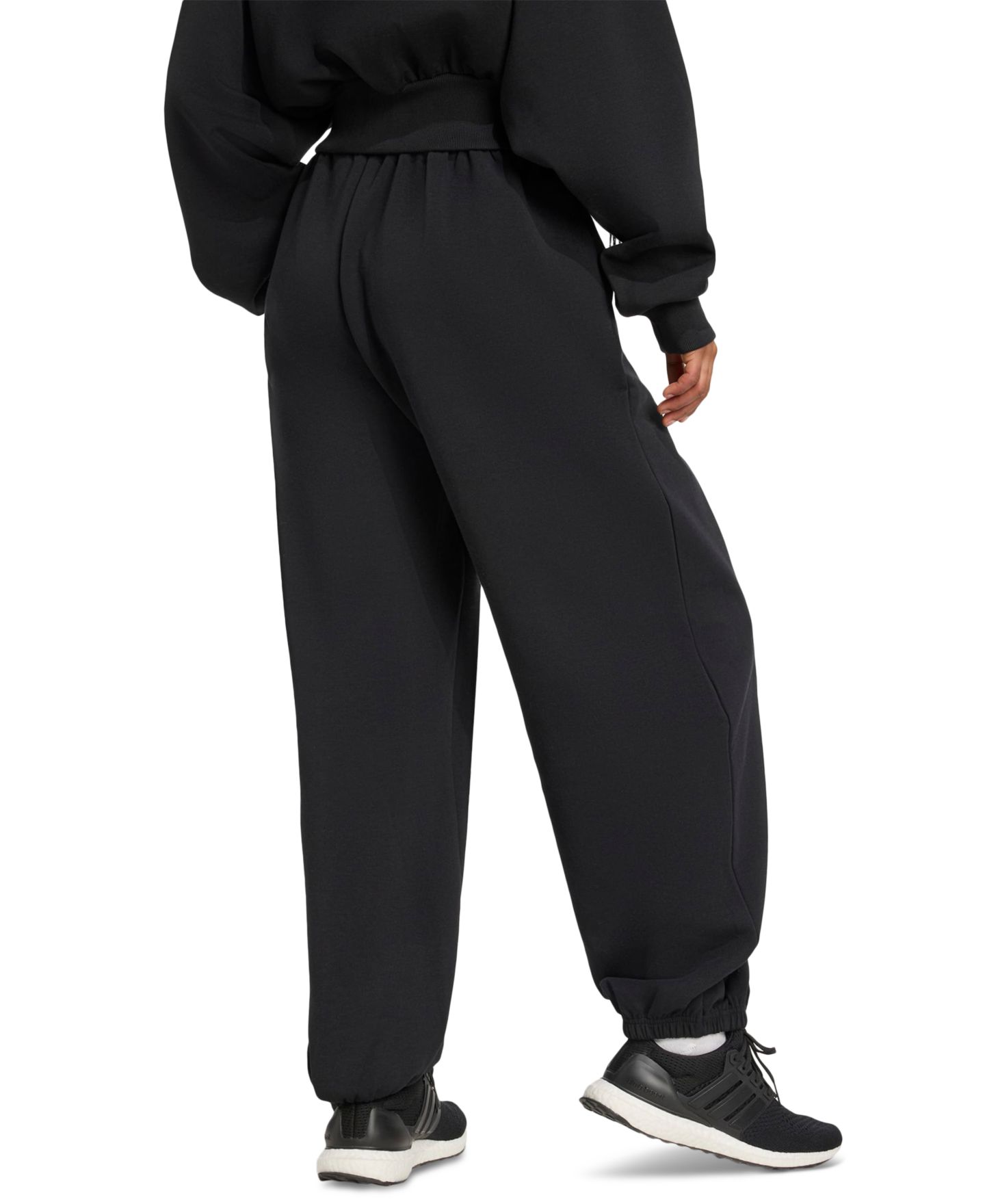 Женские брюки adidas Soft Lux Loose Mid-Rise Pull-On, цвет: Чёрный — фото 2