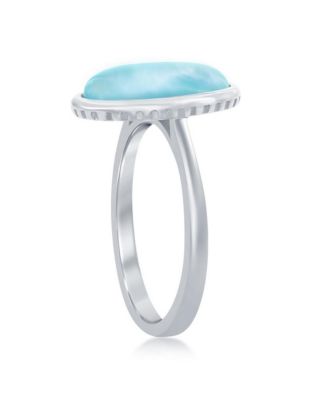Sterling Silver Larimar Oval Ring