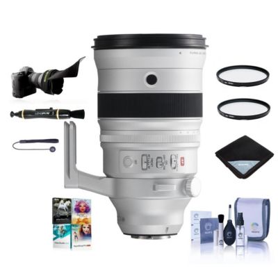 XF 200mm f/2 R LM OIS WR Lens with XF 1.4X TC F2 WR Teleconverter Kit - Bundle with 105mm UV/CPL Filters, Flex Lens Shade, Lens Wrap,