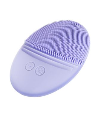 Rechargeable Facial Cleansing Brush, Soft Silicone Waterproof Sonic Vibrating Face Cleaning Brush Compatible with Face Cleansers, 5 Speeds, Violet