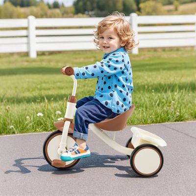 Toddler Tricycle Kids Trike with Adjustable Seat and Basket Aged 3-5 Years Old
