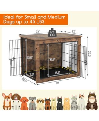 Slickblue Dog Crate Furniture with Cushion and Double Doors