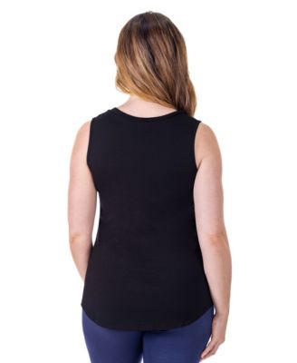 Petite V-Neck Tunic Tank Top with Round Hemline